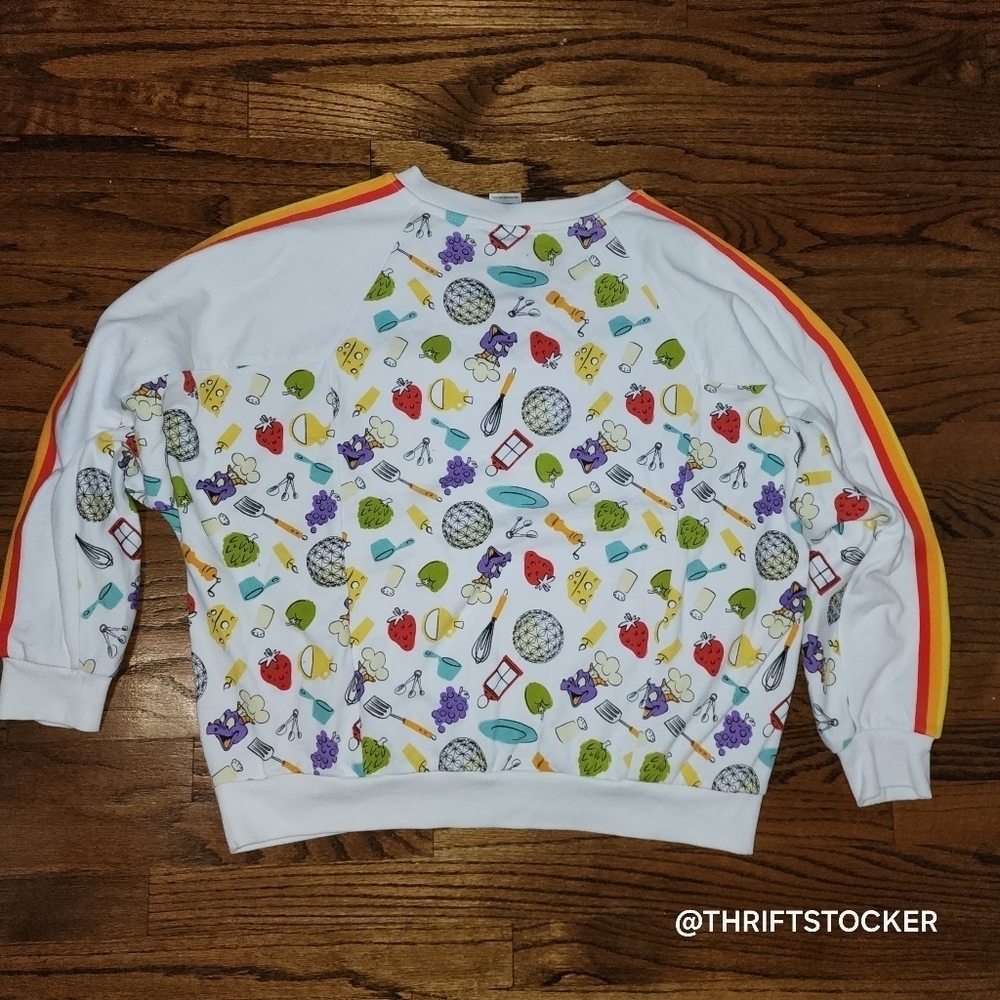 Disney Epcot international food and wine festival Figment sweater size L